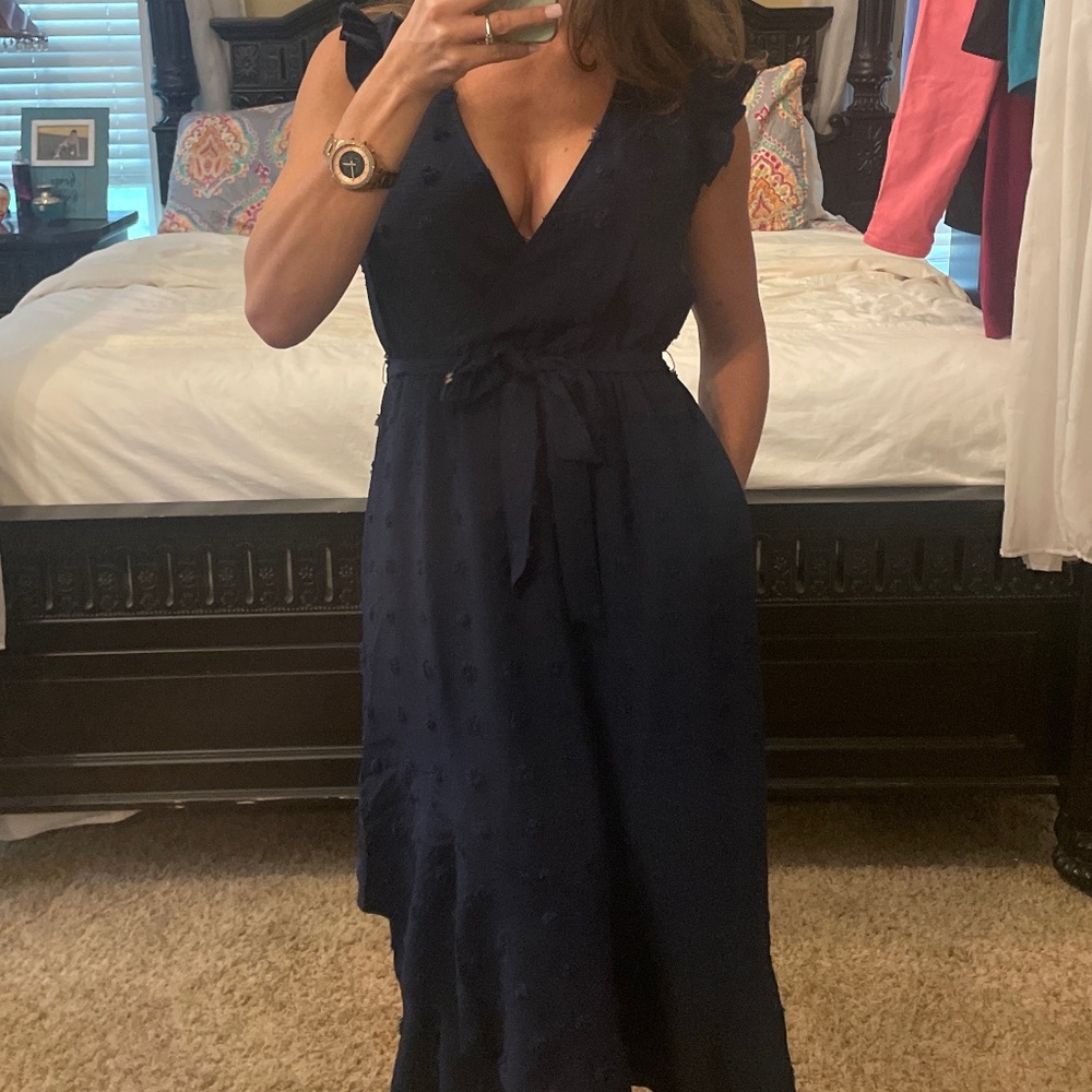 Flutter sleeve maxi dress-navy